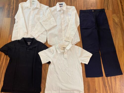 School Uniform Lot Size 14 - New Pants, 2 Polos, 2 Button Ups - Picture 1 of 3