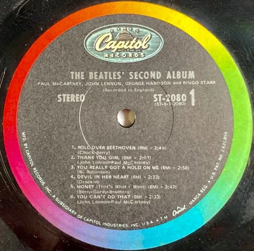 BEATLES Second Album ODD labels STEREO Shrink EX Beauty 1968 Subsidiary Cap Lp