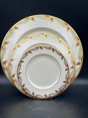 Lenox Essex weinrot Porzellan Set Teller 6 Abendessen 6 Dessert 6 Seiten schönes Set