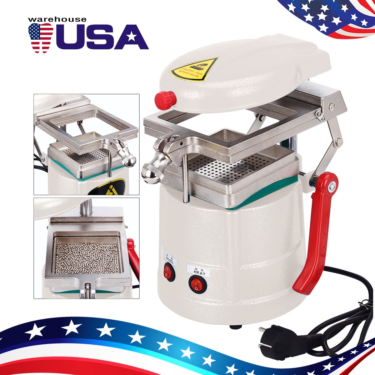 Vacuum Forming Machine Power Former Heat Molding Tool w/Steel Balls Motor White