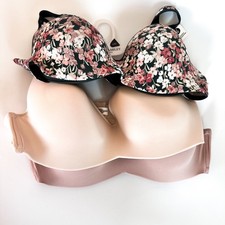 3 Pack Laura Ashley Bras Neutral Colors Ivory Mauve Light Pad 42D MSRP 64