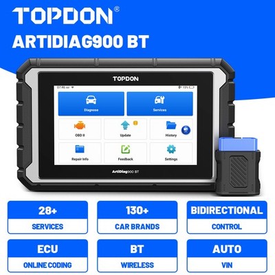 TOPDON AD900BT Wireless OBD2 Scanner Tool FCA AutoAuth Active Test ECU Coding BT