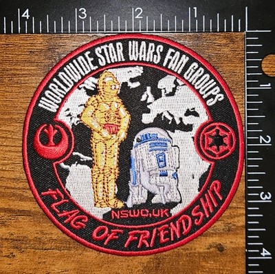 Worldwide Star Wars Fan Groups R2-D2 C3-PO Flag of Friendship NSWC UK Patch