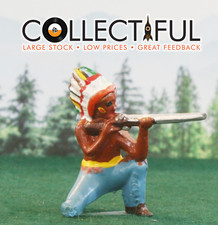 CRESCENT VINTAGE LEAD FIGURE - AMERICAN INDIAN W' RIFLE - BRITAINS SIZE   572