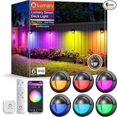 Lumary 12 24V Smart Low Voltage Deck Lights 4 Inch 6 Pack