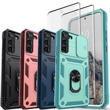 For Samsung S21/S21 Ultra/FE 5G Case Camera Lens Slide Cover Screen Protector