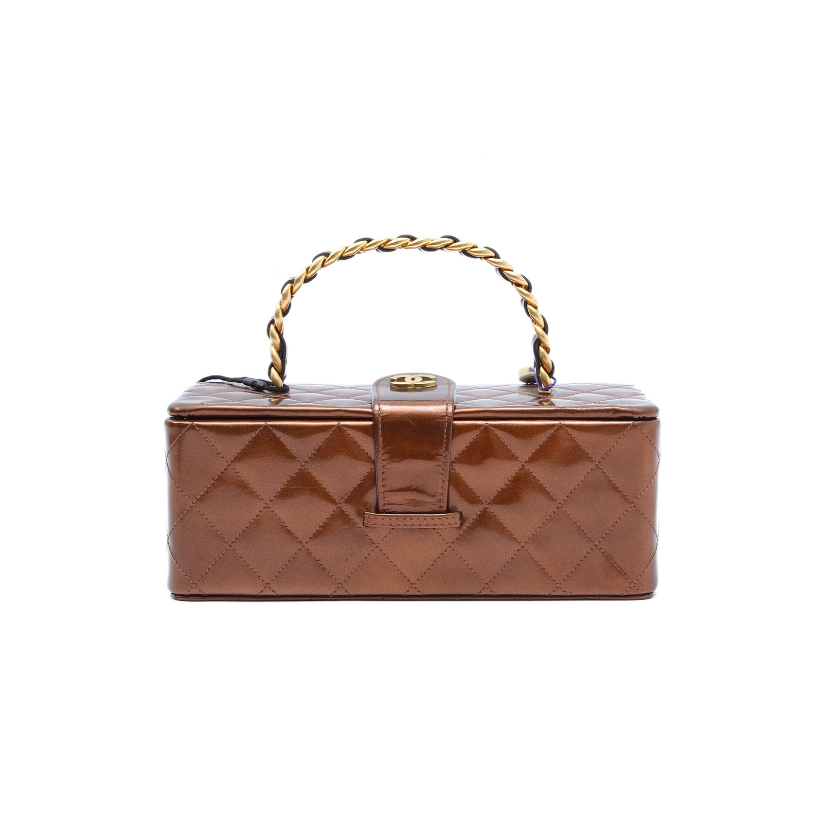 CHANEL Vintage 1996 Patent Leather Handheld Cosmetic Case Handbag  P211859724