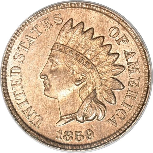 1859 1C Indian Cent PCGS MS64 OGH (PHOTO SEAL)