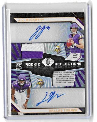 JJ MCCARTHY- D. TURNER   2024 Panini Illusions  DUAL PATCH AUTOGRAPH RC  /25
