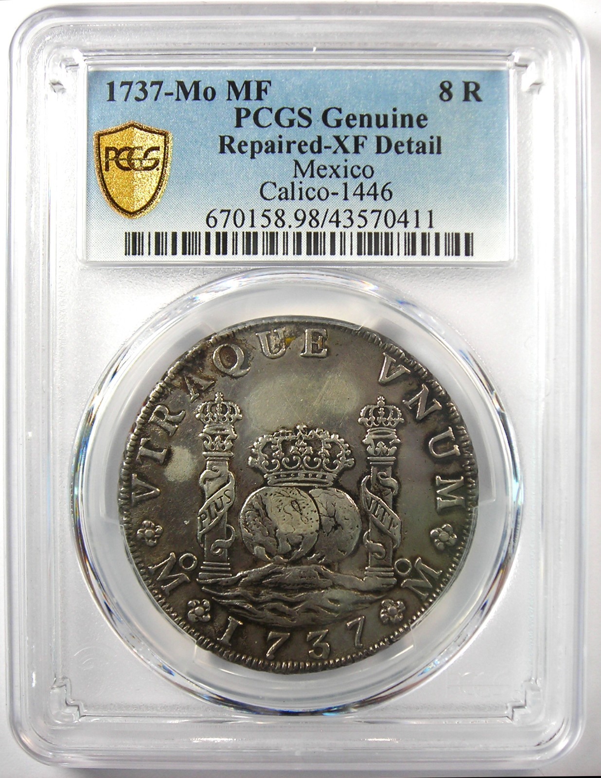1737 Mexico Pillar Dollar 8 Reales Silver Coin (8R) - Certified PCGS XF ...