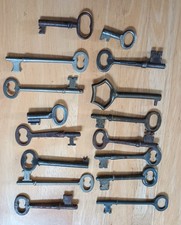 Lot Of Early Old Iron Skeleton Keys Antique M...