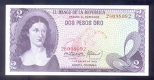 Colombia 2 Pesos Oro 1973  P413a  UNC