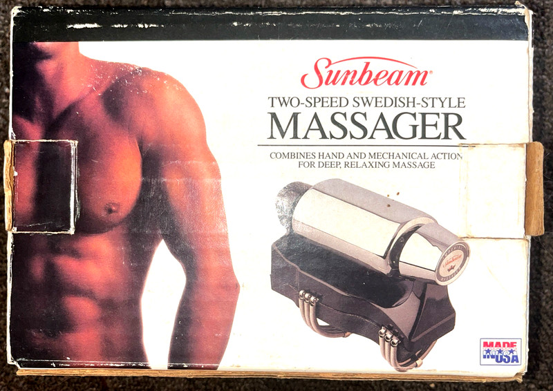 Sunbeam Imperial Massager Vintage Swedish 2 Speed 1857-1 Tested Works.