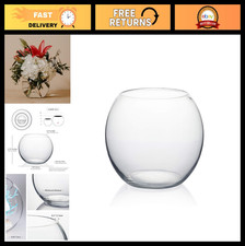 Clear Glass Bubble Bowl Vase - 8" Diameter, 6" Height, Terrarium Fish Bowl for H