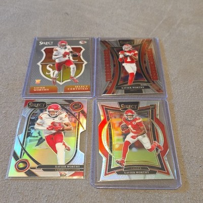 Panini Select Xavier Worthy Kansas City Chiefs 2024 Rookie Card Lot of 4