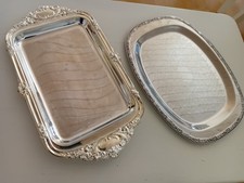 2x Tablett Servierplatte Ornamente 1 WMF Tablett 1 x versilbert Shabby Chic JDL