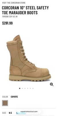 NEW 8.5 EE MENS CORCORAN 10'' CORDURA COYOTE MARAUDER STEEL TOE BOOTS CV27546FR