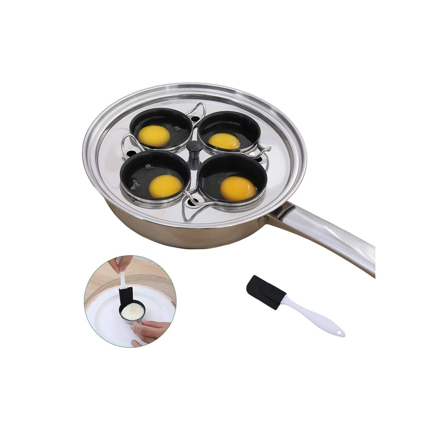 Egg Poacher Pan - Stainless Steel Poached Egg Cooker – Perfect Poached Egg Ma...