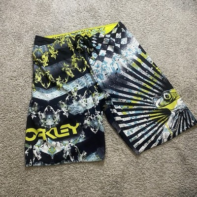 Oakley Frogyle Technology Board shorts Swimwear Y2K AOP Frog Size 34