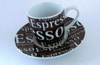 PORZELLA N-SAMMELTASSE-ESPRESSO MOKKA-GEDECK-TASSE-KÖNITZ GERMANY-SCHWARZ-WEISS
