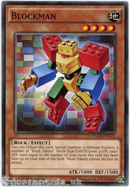 YGLD-ENC21 Blockman 1st edition Mint YuGiOh Card