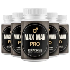 (5 Pack) Max Man Pro Advanced Male Health Supplement to Boost Energy & Endurance