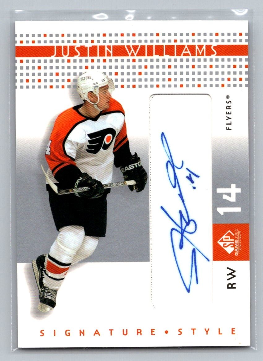 2002-03 SP Game Used Signature Style Justin Williams #SS-JW Auto