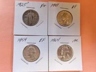 1 Lot of 4 - 90% Silver Quarters! 1 Std. Liberty, 3 Washington
