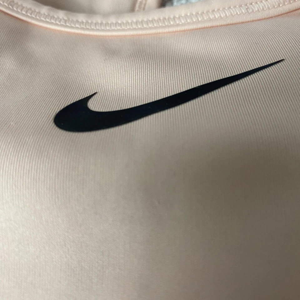 Nike спортивный бюстгальтер женщин маленький розовый черный Dri-FIT спортивная спина спортзал тренировки - Изображение 2 из 4