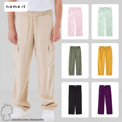 Bequeme Mädchen Cargohose Stretch Denim Baggy Pants mit Gummizug NAME IT