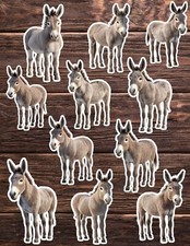 Donkey Die Cut Vinyl Stickers Set Scrapbooking Laptop Waterbottle