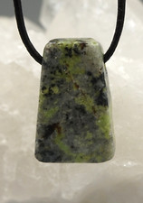 Serpentine Pendant Trapezoid Drilled Gemstone Pendant c8