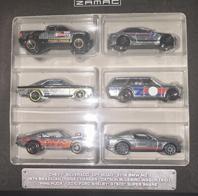 Hot Wheels Zamac Box Set of 6 Toy Cars, 1:64 Scale