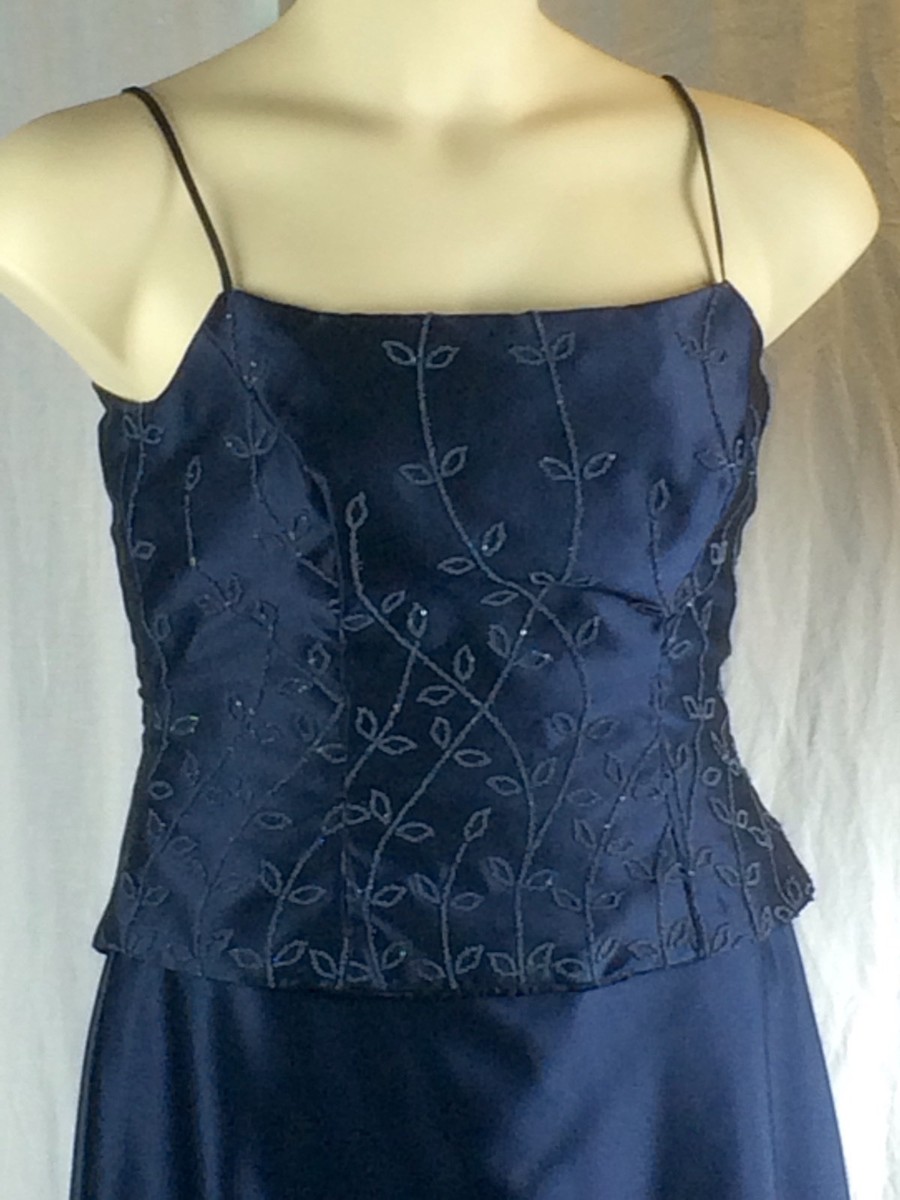 alfred angelo navy blue dress Signature Alfred Angelo Strapless Mini Dress Womens 6 Navy Blue Chiffon