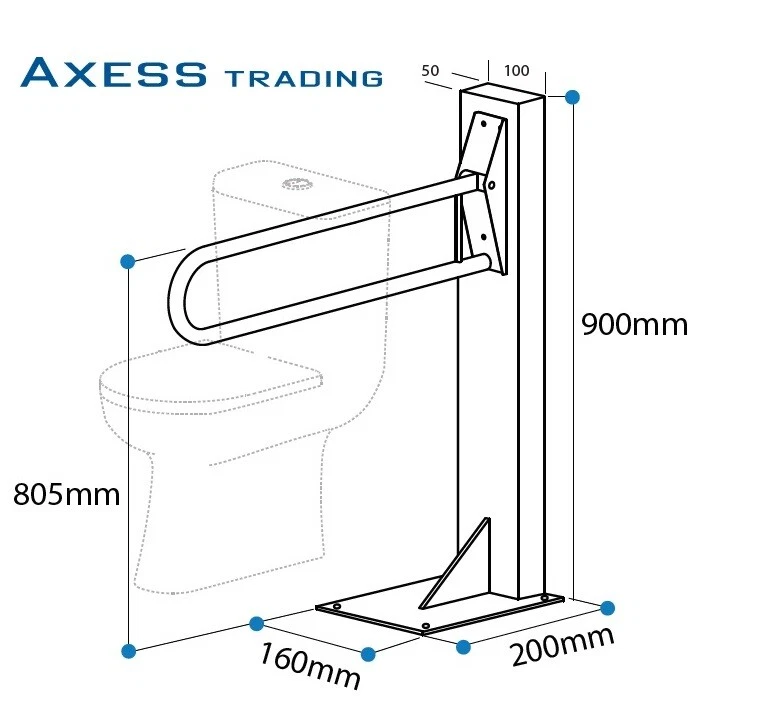 Eisegrip Drop Down Toilet Grab Rail Safety Rail Stainless Steel - image 4 of 4