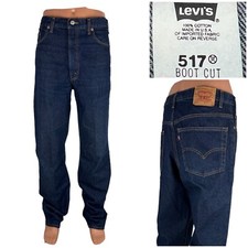 Levis 517 Boot Cut 37 X 36 actual Jeans Vintage Made In USA 2001 Red Tab