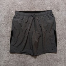 NIKE Core Contend Swim Trunks Men's Sz XL Black Gray Mesh Lined Pockets