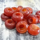 Natural Carnelian European Beads,Rondelle, 14x8mm, Hole 6mm,  5pce