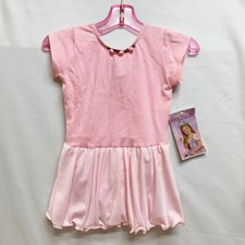 New Girl's Pink 1 Piece Skirted Ballet Leotard Size S 5-7