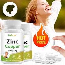 Zinc Copper Supplement - Supports skin health, anti-aging, and boosts immunity
