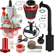 Red Pwk 24mm Carburetor Carb Exhaust Muffler Kit For Predator 212cc Gx160 Ct200u Red Pwk 24mm Carburetor Carb Exhaust Muffler Kit For Predator 212cc Gx160 Ct200u