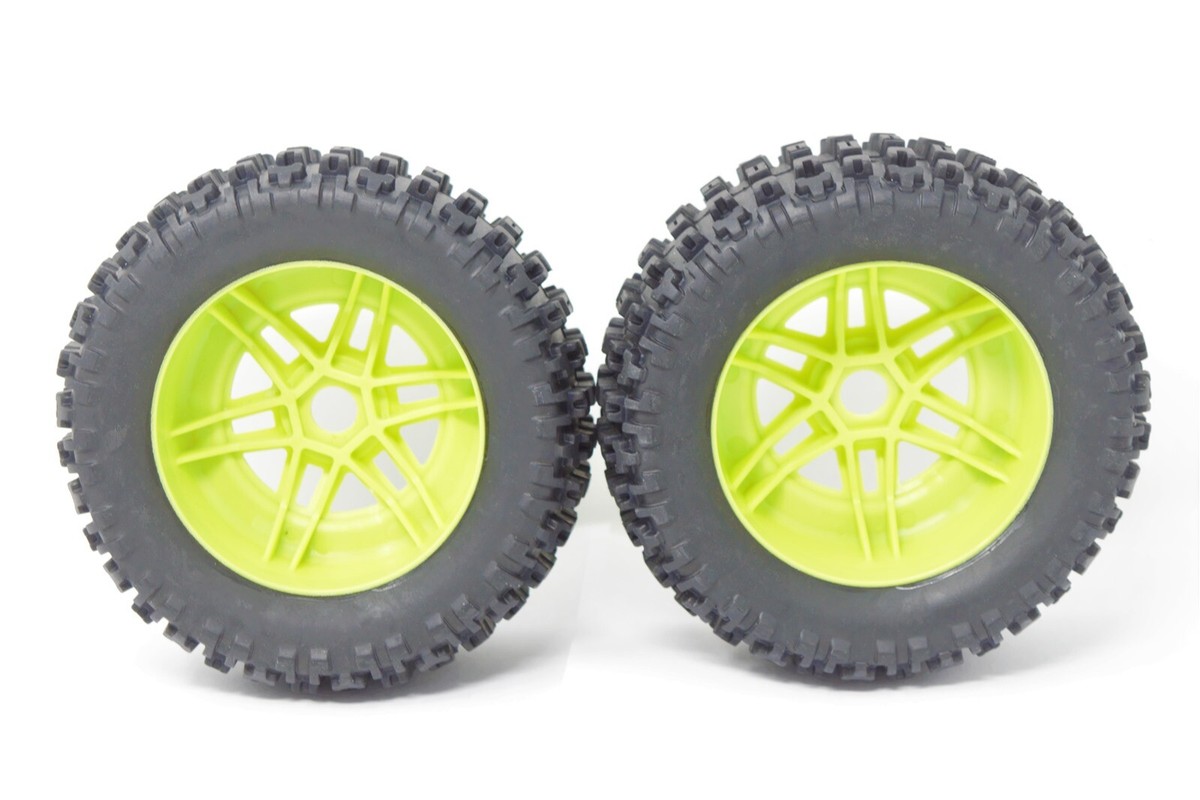 Arrma MOJAVE 6s BLX V2 - TIRES & Wheels (Lime Green DBoots