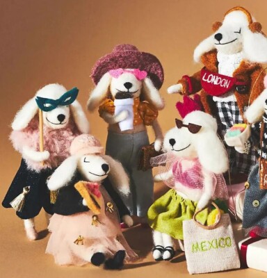 Anthropologie  2023 Travel Poodle Tree Ornament YOU CHOOSE