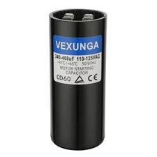 340-408 uF MFD 110-125 VAC 50/60 Hz Round Motor Start Capacitor CD60 Single P...
