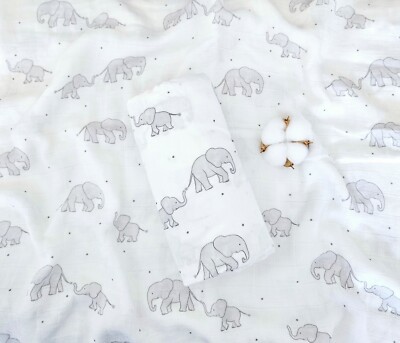 Elefanten Bio Bambus Unisex Baby Musselin Swaddle Decke Tuch Dusche Geschenk