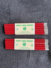 24 Vintage General Pencil Company Genuine Cedar Water Color Drawing Pencils Red
