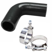 38mm 1 1/2" 90 Degree Hose Turbo Silicone Elbows Coupler Pipe Hose +2pc T-Clamps