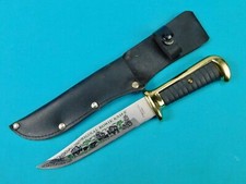 Original Bowie Engraved Hunting Knife w/ Sheath