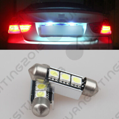 2x Error free LED License Plate Light bulb For BMW E46 E90 E92 E93