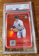 SPENCER TORKELSON - 2021 BOWMAN PLATINUM - DIE-CUTS - RED FOIL - PSA 8